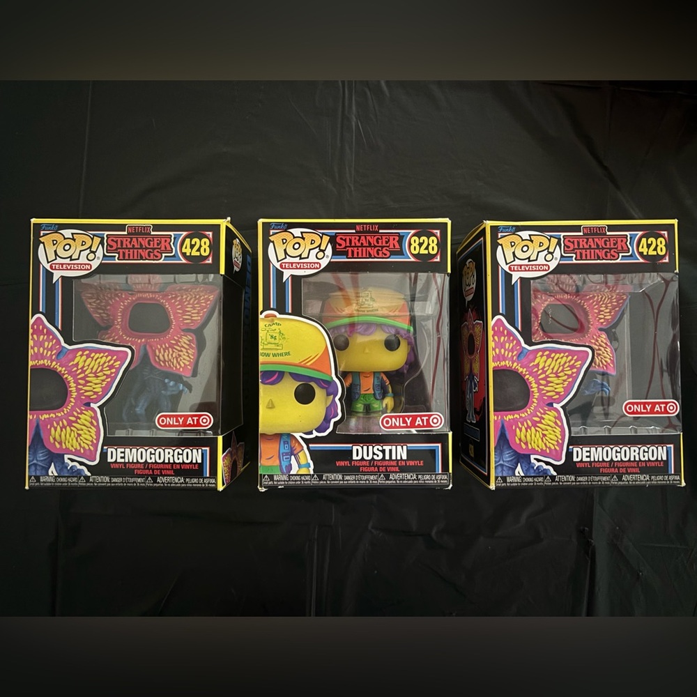 Stranger Things Funko Pop Lot Demogorgon 428 x2 & Dustin 828 Target Excl